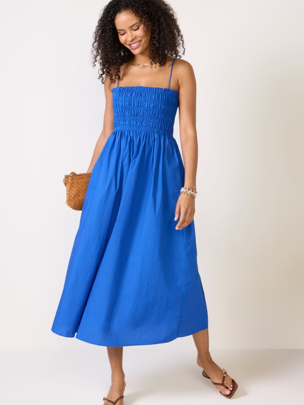 Z supply Cornelia Poplin Midi Dress in “Nautical”